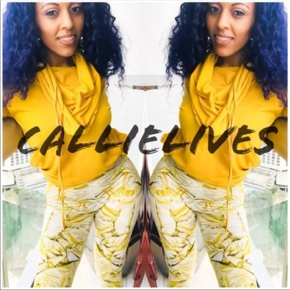 Miz GoldBar: Yellow White 3D graphic Leggings SML - Picture 6 of 8